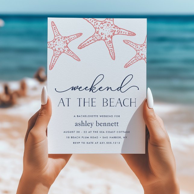 Coral Starfish | Weekend at the Beach Invitation (Creator Uploaded)