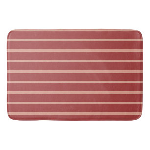 Coral Stripe Pattern Bath Mat