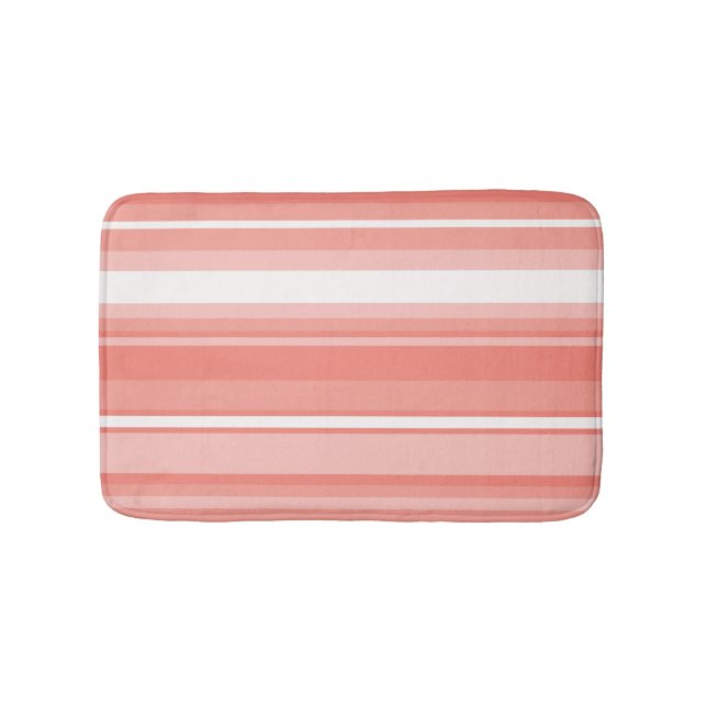 Coral stripes bath mat (Front)
