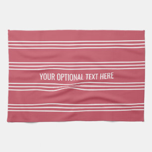 Coral Stripes custom kitchen towel