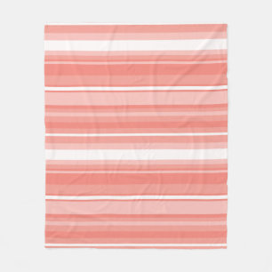 Coral stripes fleece blanket