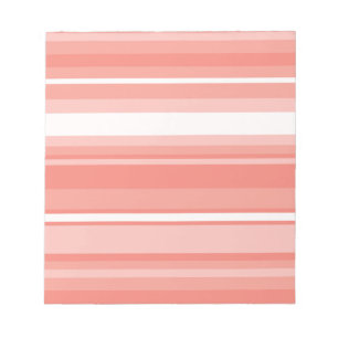 Coral stripes notepad