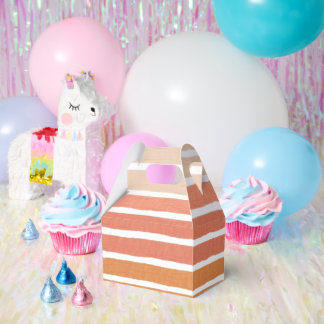  Coral Stripes Orange Stripes Favour Box