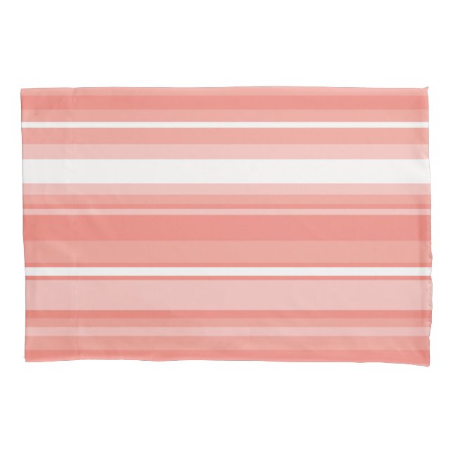 Coral stripes pillowcase (Front)
