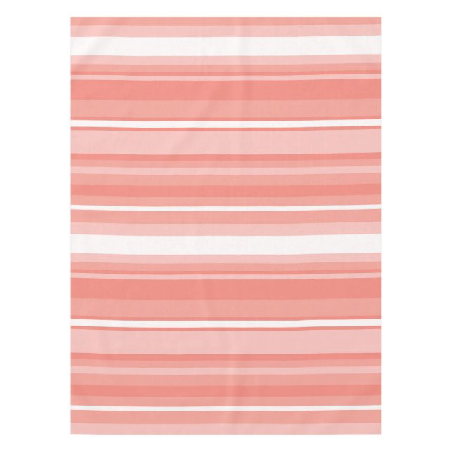 Coral stripes tablecloth (Front)