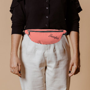 Coral Stylised Bridesmaid Name Bum Bags