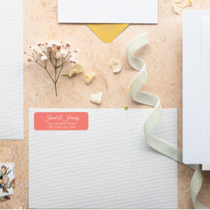 Coral Stylised Names Wedding Address