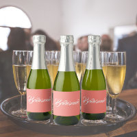 Coral Stylised Script Wedding Bridesmaid