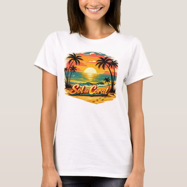 Coral Sun  T-Shirt (Front)