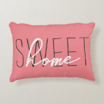 Coral Sweet Dreams Bedroom Throw Accent Pillow<br><div class="desc">This sweet home pillow will look great in your living room. You may change the colours of the background or text.</div>