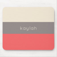 Coral Taupe Beige Colour Block Pattern with Name