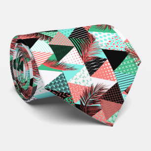 Coral Teal Memphis Style Tie