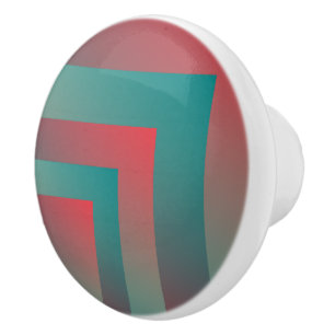 coral teal shades ceramic knob