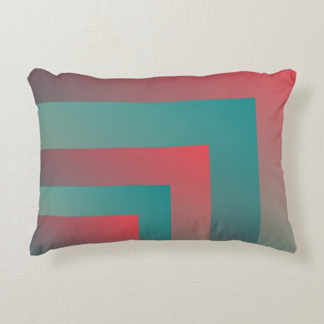 coral teal shades decorative cushion (Front)