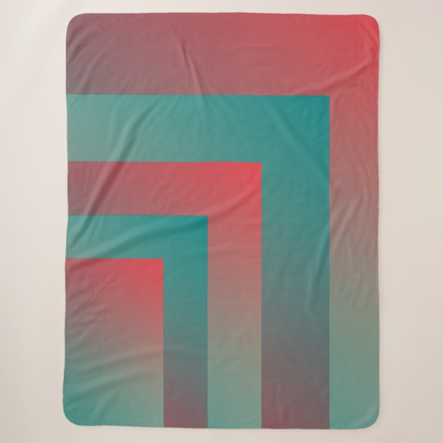 coral teal shades sherpa blanket (Front)