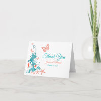 Coral, Teal, White Destination Wedding