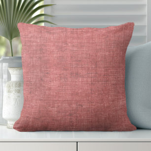 Coral Throw Pillow   Linen-Look