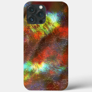 Coral to coloured stained texture under raw glass iPhone 13 pro max case