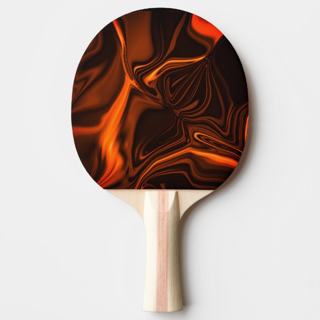 Coral to copper curves on dark background   ping pong paddle (Front)