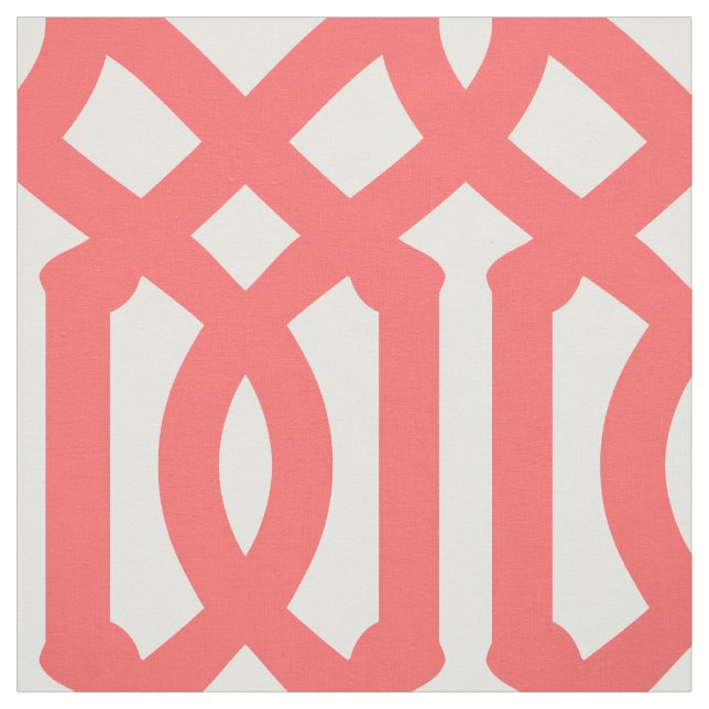 Coral Trellis Large Scale Fabric (Swatch)