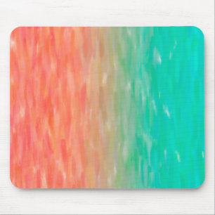 Coral & Turquoise Ombre Watercolor Teal Orange Mouse Pad