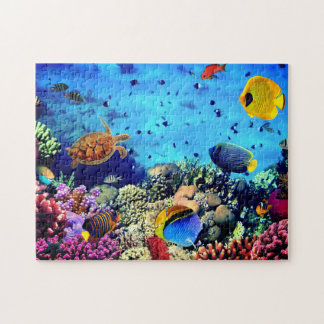 Coral, turtle, and fish puzzle
