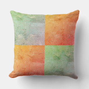 Coral Twirl Grunge Patina Cushion