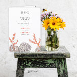 Coral Watercolor Beach Wedding Order of Service Programme<br><div class="desc">A modern monogram coral wedding design. A beach themed design that uses watercolor corals to create an elegant summer wedding design. A charming coral and grey tropical beach design using classy script typography. An elegant coastal beach themed wedding order of service program card design with modern elements. Matching coral wedding...</div>