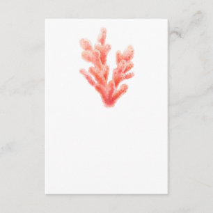 Coral watercolor wedding one sided art enclosure card