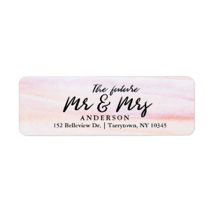Coral Watercolors Script The Future Mr and Mrs