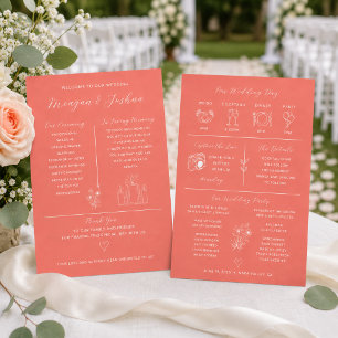 Coral Wedding Infographic Program Programme