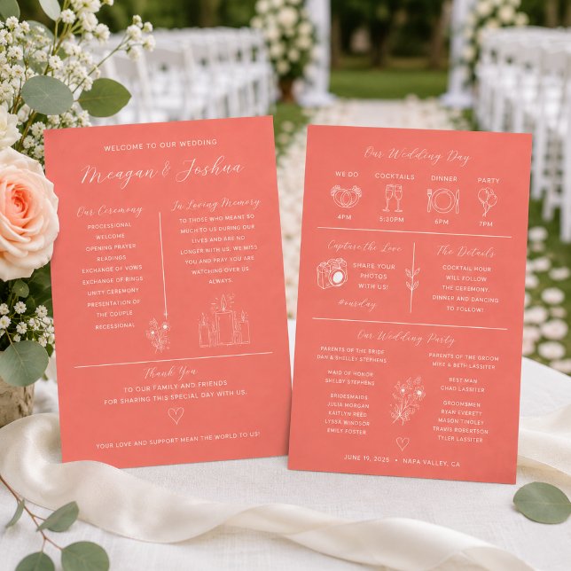 Coral Wedding Infographic Program Programme (Creator Uploaded)