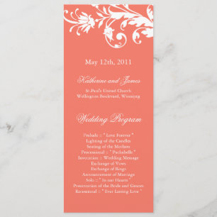 Coral Wedding Programs Programme