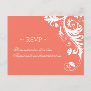 Coral Wedding Reply Cards