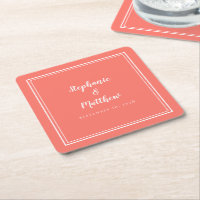 Coral Wedding Simple Minimalist Bride and Groom