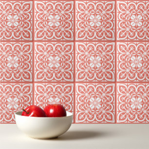 Coral white pattern Portuguese Mediterranean Tile