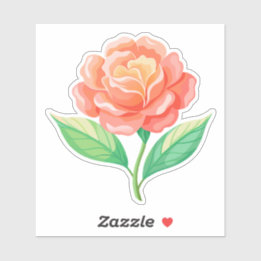 Coral Wildflower Custom-Cut Vinyl Sticker