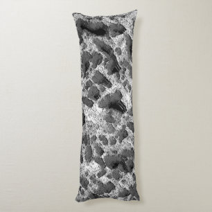 Coral with black and white colour round pillow