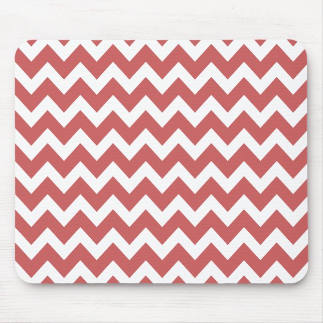 Coral Zigzag Chevron Stripes Mouse Pad (Front)