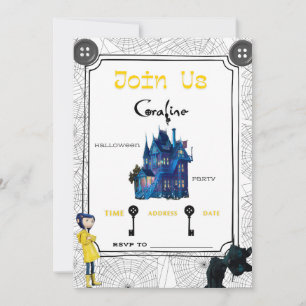 Coraline Invitations - Halloween Party