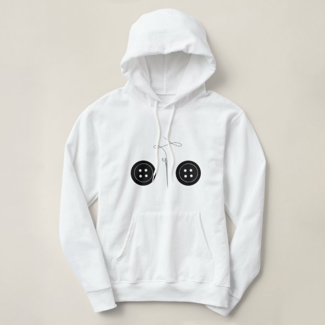 coraline jones cute as a button   hoodie (Design Front)