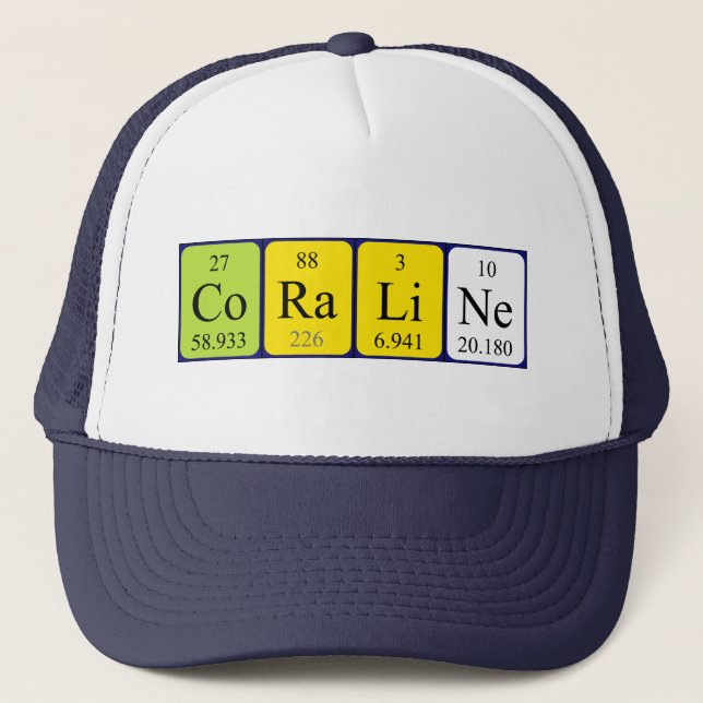 Coraline periodic table name hat (Front)