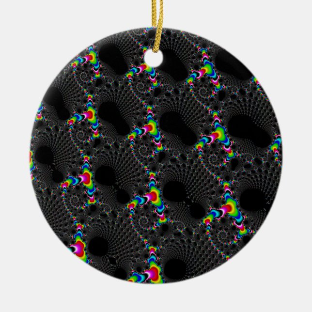 Corals - Mandelbrot Ceramic Tree Decoration (Front)
