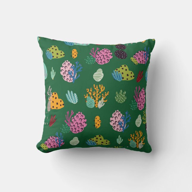 Corals & Sea Plants: Underwater Pattern Cushion (Front)
