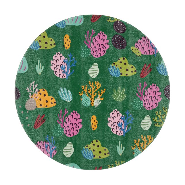 Corals & Sea Plants: Underwater Pattern Cutting Board (Front)