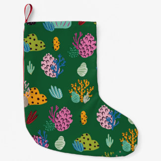 Corals & Sea Plants: Underwater Pattern Small Christmas Stocking