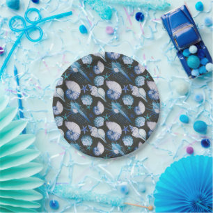 Corals With Shells Pattern Paper Plate