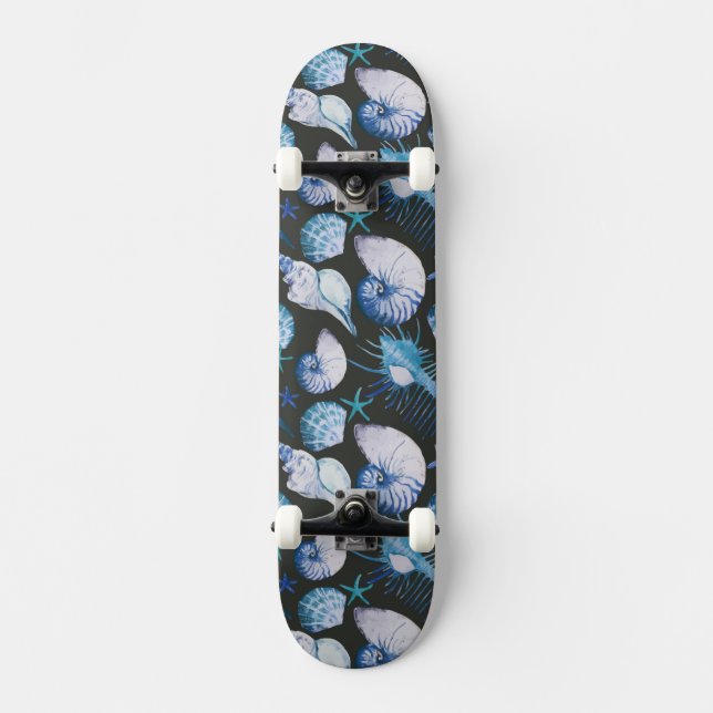 Corals With Shells Pattern Skateboard (Front)