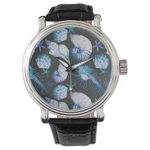 Corals With Shells Pattern Watch