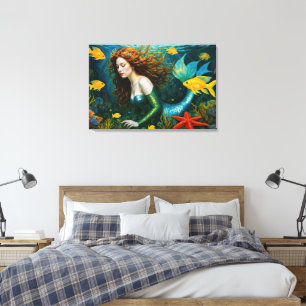 “Coralyn” – Beautiful Mystical Mermaid Canvas Print